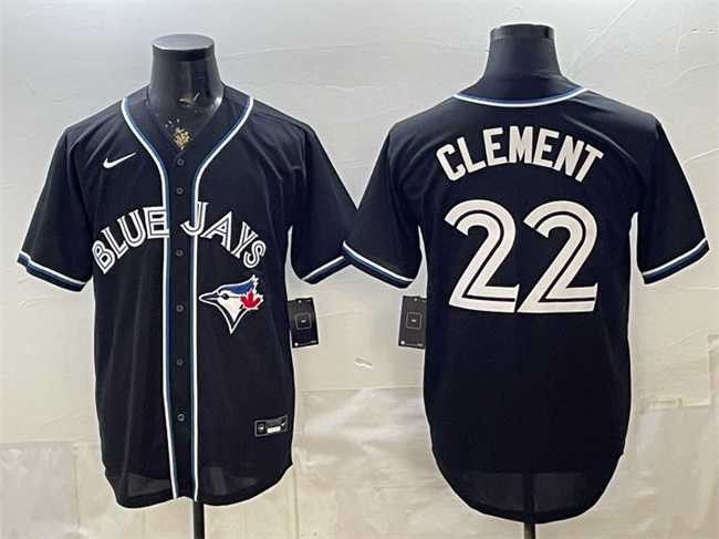 Men%27s Toronto Blue Jays #22 Ernie Clement 2026 Fashion Replica Black Out Stitched Jersey
