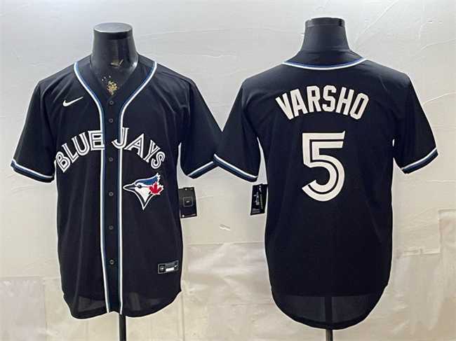 Men%27s Toronto Blue Jays #5 Daulton Varsho 2026 Fashion Replica Black Out Stitched Jersey