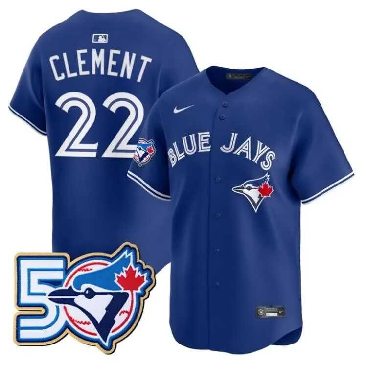 Men%27s Toronto Blue Jays #27 Vladimir Guerrero Jr. Royal 50th Anniversary Alternate Limited Jersey Dzhi