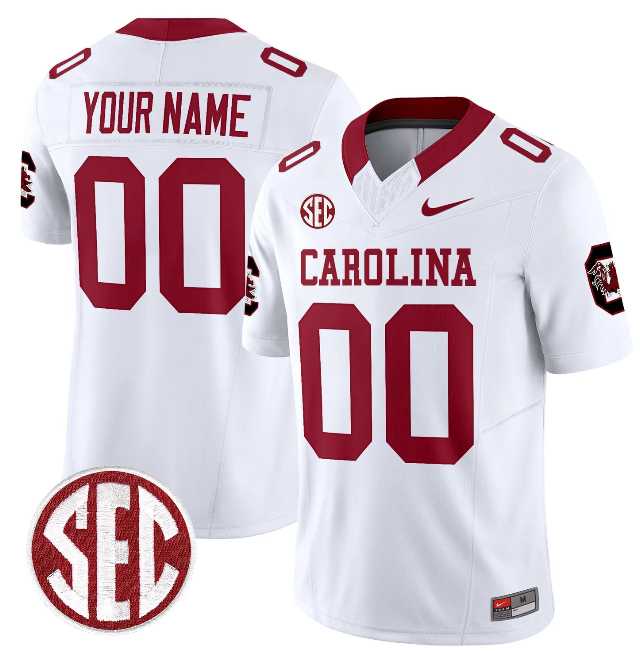 Men%27s South Carolina Fighting Gamecocks Custom White F.U.S.E. Stitched Jersey