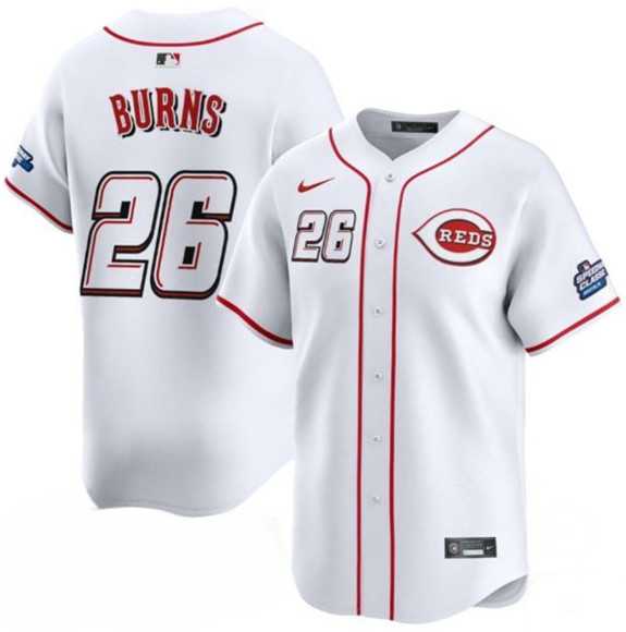 Men%27s Cincinnati Reds #26 Chase Burns White 2025 Speedway Classic Home Limited Stitched Jersey Dzhi