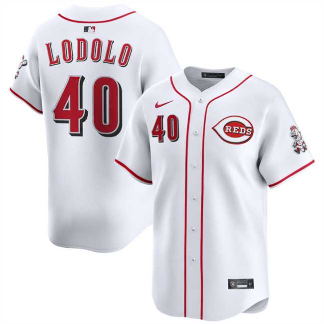 Men%27s Cincinnati Reds #40 Nick Lodolo White Home Limited Stitched Jersey Dzhi