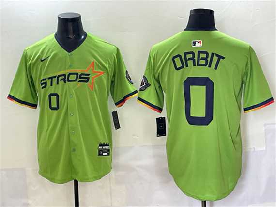 Men%27s Houston Astros #0 Orbit Green 2025 City Connect Limited Stitched Jersey