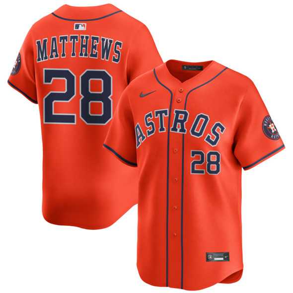 Men%27s Houston Astros #28 Brice Matthews Orange 2025 Alternate Limited Stitched Jersey Dzhi