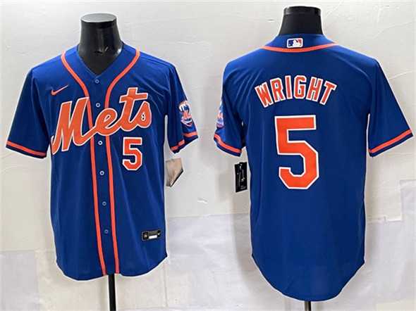Men%27s New York Mets #5 David Wright Blue Cool Base Stitched Jersey