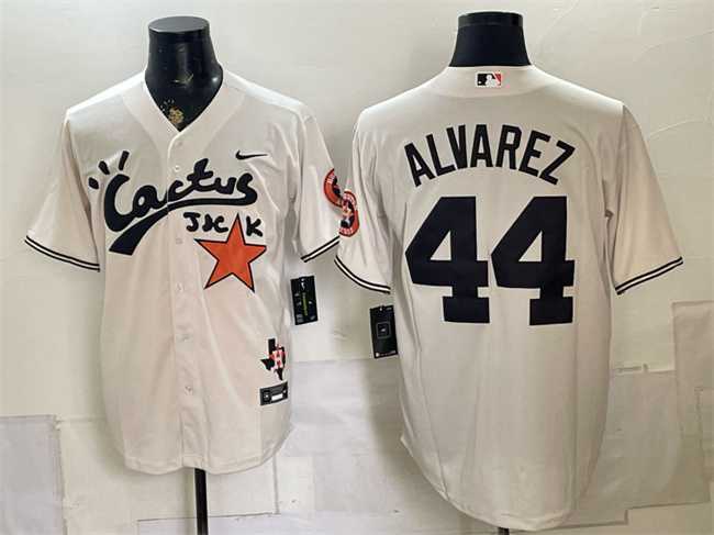 Men%27s Houston Astros #44 Yordan Alvarez Cream Cactus Jack Vapor Premier Limited Stitched Jersey Dzhi
