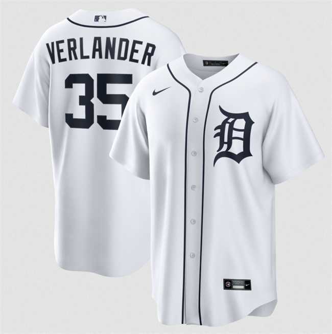 Men%27s Detroit Tigers #35 Justin Verlander White 2026 Cool Base Stitched Jersey Dzhi