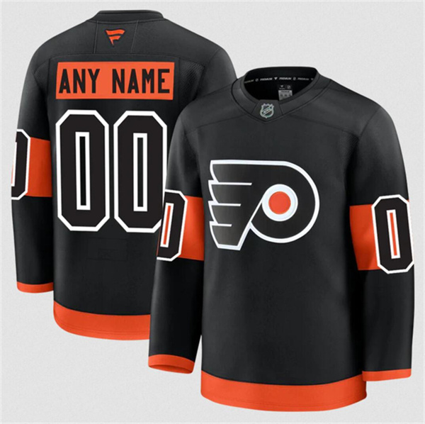 Men%27s Philadelphia Flyers ACTIVE PLAYER Custom Black 2024-25 Alternate Stitched Hockey Jersey