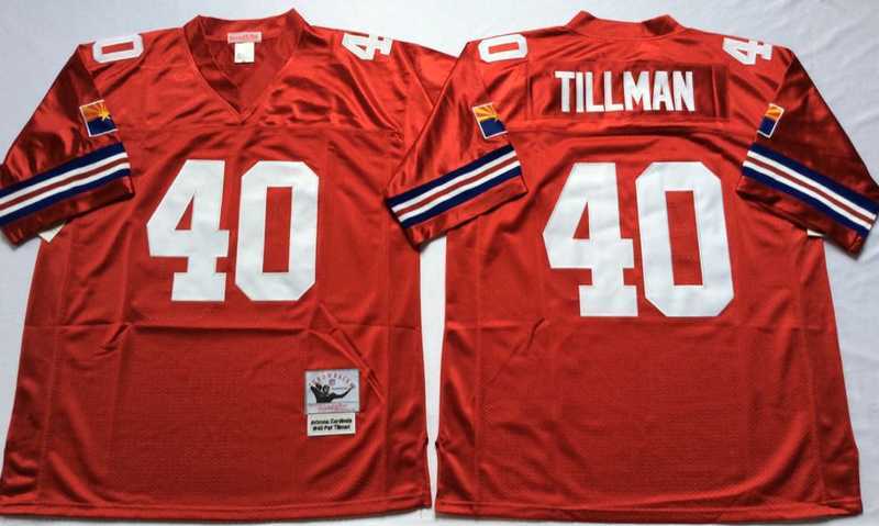 Men%27s Arizona Cardinals #40 Pat Tillman Red Throwback Stitched Football Jersey