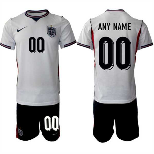 Men%27s England Custom 2026 White Home Soccer Jersey Suit