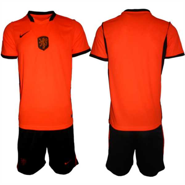 Men%27s Netherlands Custom Orange 2026 Stadium Home Soccer Jersey Suit