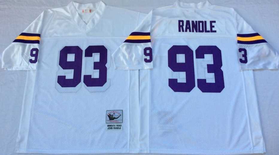 Men%27s Minnesota Vikings #93 John Randle White Throwback Stitched Football Jersey
