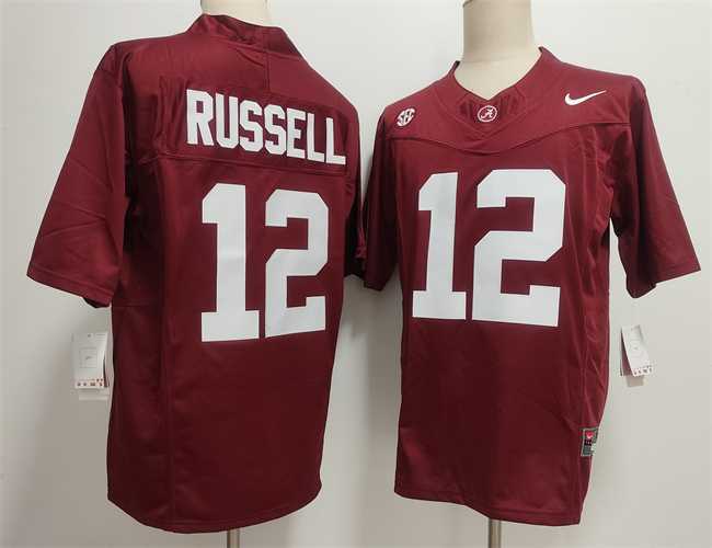 Men%27s Alabama Crimson Tide #12 Keelon Russell Red 2026 F.U.S.E Stitched Football Jersey