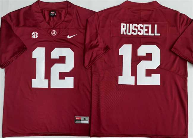Men%27s Alabama Crimson Tide #12 Keelon Russell Red 2026 Stitched Football Jersey