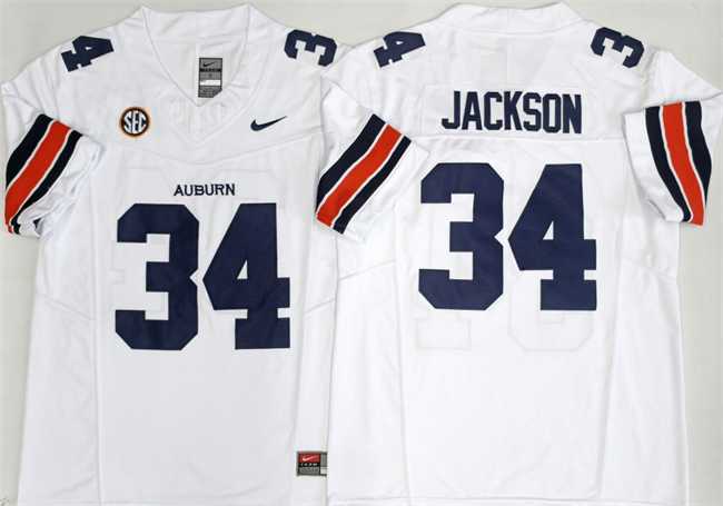 Men%27s Auburn Tigers #34 Bo Jackson White 2026 F.U.S.E. Limited Stitched Jersey