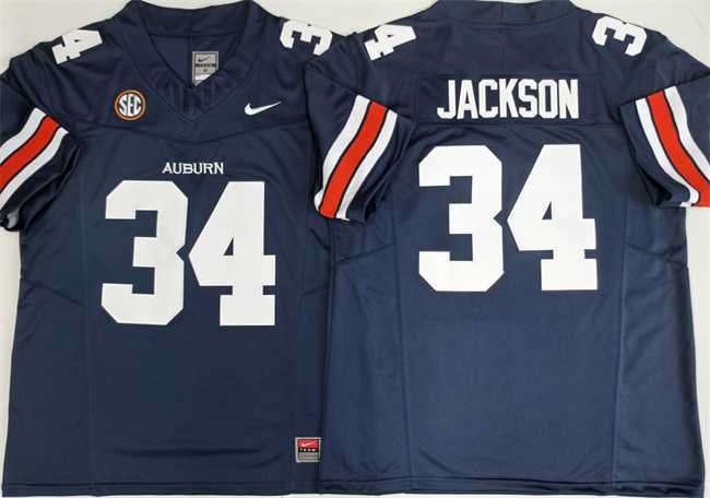 Men%27s Auburn Tigers #34 Bo Jackson Navy 2026 F.U.S.E. Limited Stitched Jersey