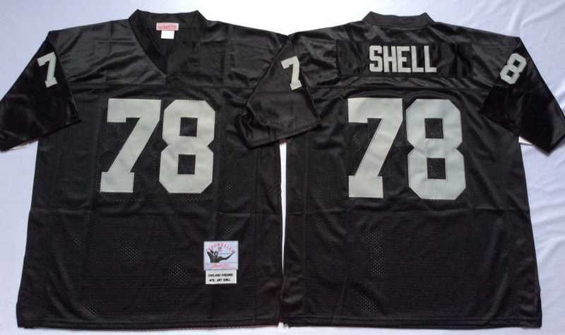 Men%27s Raiders #78 Art Shell Black Throwback Stitched Football Jersey