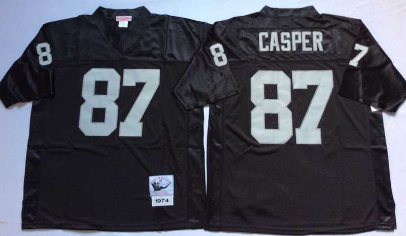 Men%27s Raiders #87 Dave Casper Black Throwback Stitched Football Jersey