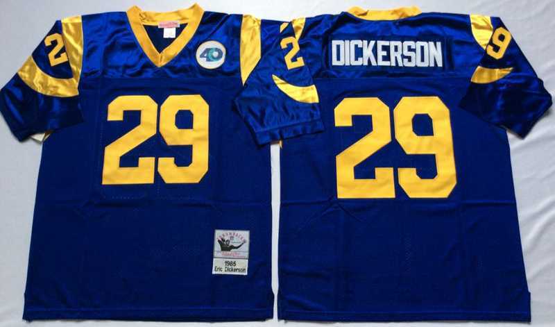 Men%27s Rams #29 Eric Dickerson Blue Throwback Stitched Football Jersey