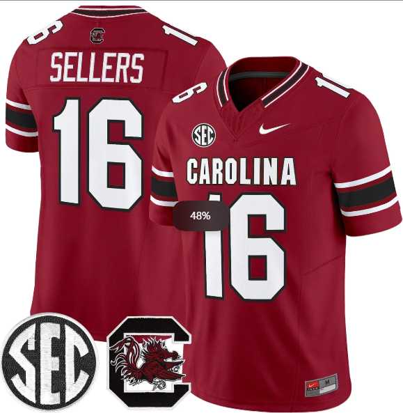 Men%27s South Carolina Fighting Gamecocks #16 LaNorris Sellers Garnet 2026 F.U.S.E. Stitched Nike Jersey Dzhi