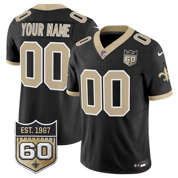 Men%27s New Orleans Saints Active Player Custom Black F.U.S.E. 60th Anniversary Patch Vapor Limited Football Stitched Jersey