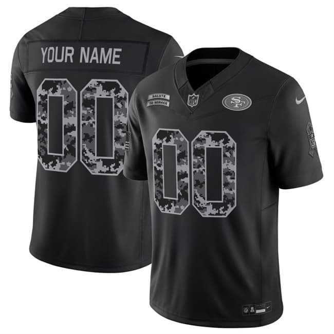 Men%27s San Francisco 49ers Active Player Custom Black F.U.S.E. 2026 Salute to Service Limited Football Stitched Jersey