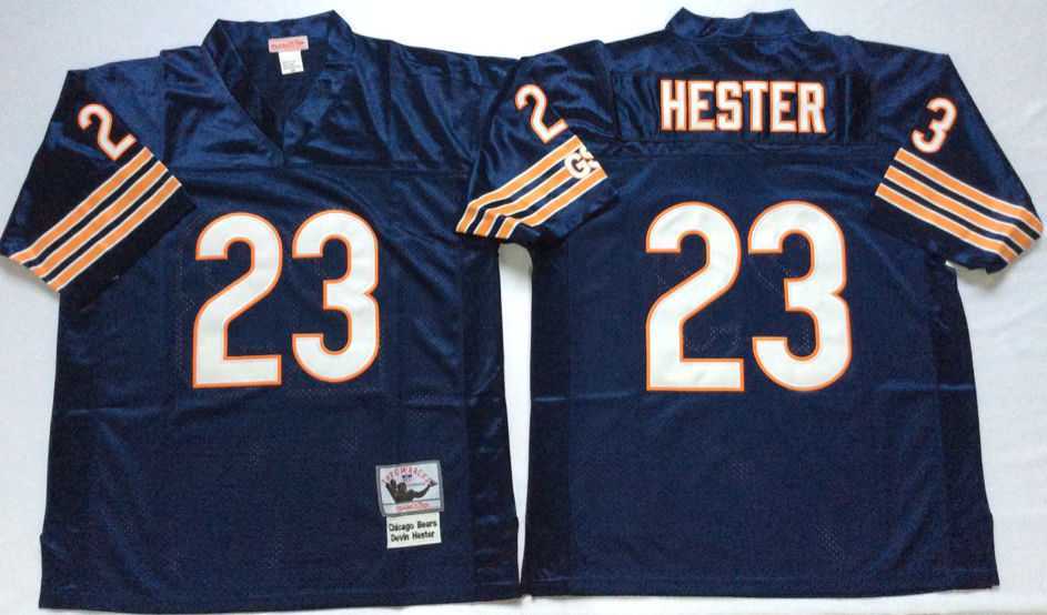 Men%27s Chicago Bears #23 Devin Hester Navy Throwback Stitched Football Jersey