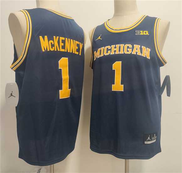 Men%27s Michigan Wolverines #1 Trey McKenney Navy 2026 Vapor Limited Stitched Jersey