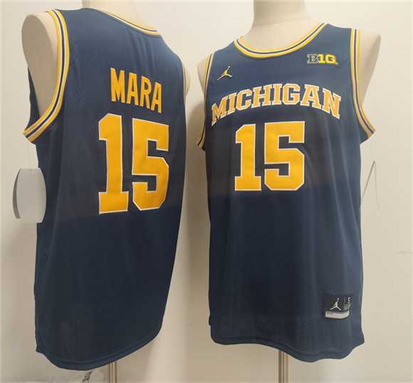 Men%27s Michigan Wolverines #15 Aday Mara Navy 2026 Vapor Limited Stitched Jersey