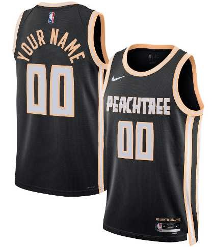 Men%27s Atlanta Hawks Active Player Custom Black 2025-26 City Edition Swingman Stitched Jersey