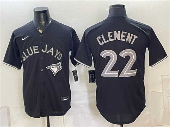Men%27s Toronto Blue Jays #22 Ernie Clement 2026 Fashion Replica Black Out Stitched Jersey