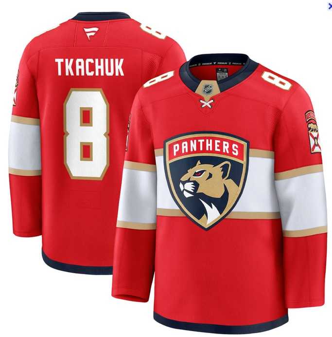 Men%27s Florida Panthers #8 Brady Tkachuk Red Stitched Home Jersey Dzhi