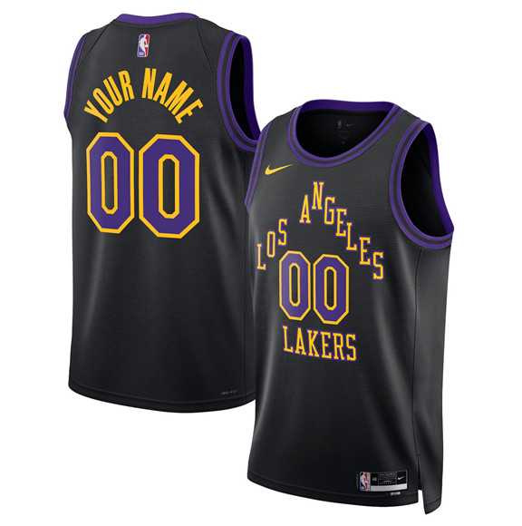 Men%27s Los Angeles Lakers Active Player Custom Black 2025-26 City Edition Stitched Basketball Jersey