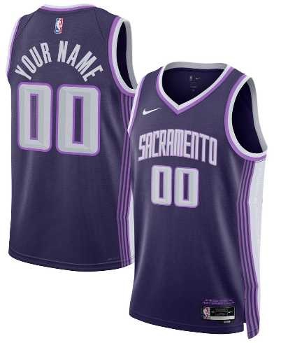 Men%27s Sacramento Kings Active Player Custom Purple 2025-26 City Edition Swingman Stitched Jersey