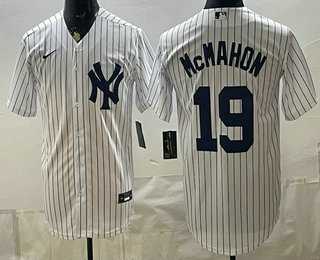 Men%27s New York Yankees #19 Ryan McMahon White Cool Base Stitched Jersey