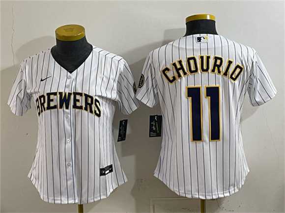 Youth Milwaukee Brewers #11 Jackson Chourio White Cool Base Stitched Jerseys