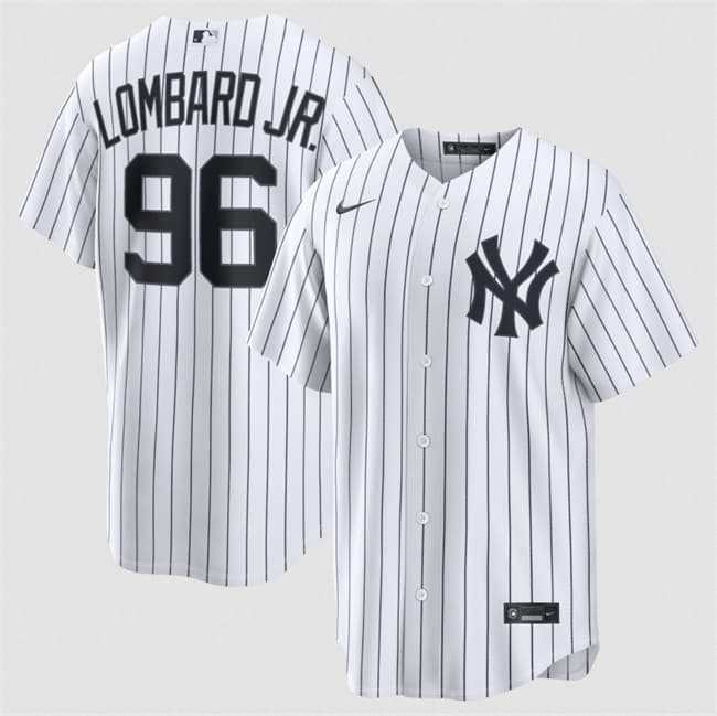 Men%27s New York Yankees #96 George Lombard Jr White Home Limited Stitched Jersey Dzhi