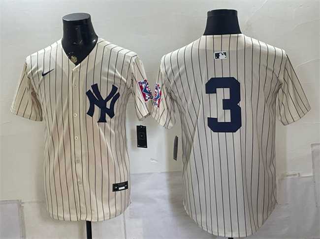 Men%27s New York Yankees #3 Babe Ruth Cream 2026 Field of Dreams Stadium Stitched Jersey