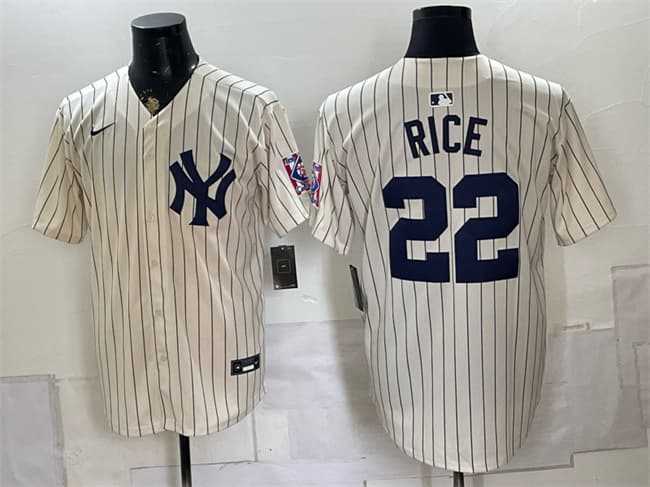 Men%27s New York Yankees #22 Ben Rice Cream 2026 Field of Dreams Stadium Stitched Jersey1