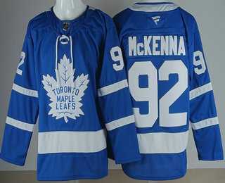 Men%27s Toronto Maple Leafs #92 Gavin McKenna Blue Stitched Jersey