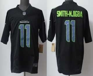Men%27s Seattle Seahawks #11 Jaxon Smith-Njigba Limited Black Fashion FUSE Vapor Jersey