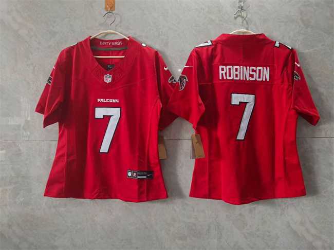 Women%27s Atlanta Falcons #7 Bijan Robinson Red 2026 New F.U.S.E. Stitched Jersey(Run Small)