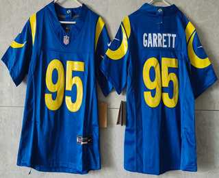 Women%27s Los Angeles Rams #95 Myles Garrett Limited Blue FUSE Vapor Jersey