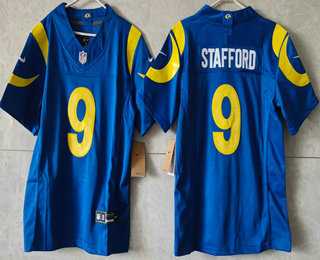 Women%27s Los Angeles Rams #9 Matthew Stafford Limited Blue FUSE Vapor Jersey