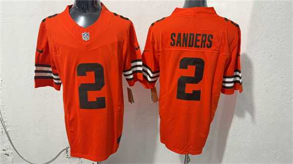 Men%27s Cleveland Browns #2 Shedeur Sanders Orange 2026 Vapor Limited Stitched Jersey