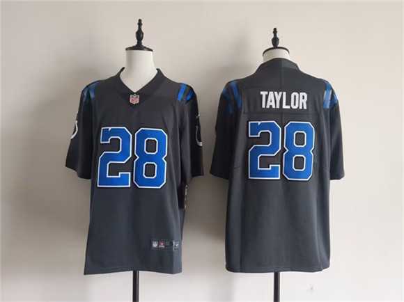 Men%27s Indianapolis Colts #28 Jonathan Taylor Dark Gray 2026 Rivalries Collection Limited Stitched Jersey