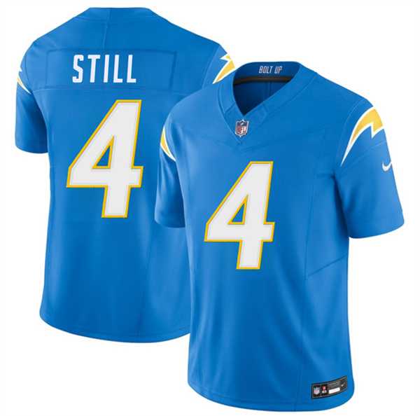 Men%27s Los Angeles Chargers #4 Tarheeb Still Blue 2026 F.U.S.E. Vapor Limited Stitched Jersey