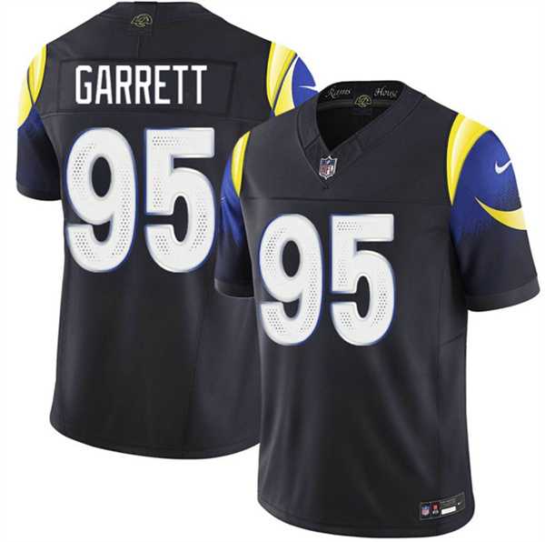 Men%27s Los Angeles Rams #95 Myles Garrett Black 2025 F.U.S.E. Rivalries Vapor Limited Stitched Jersey