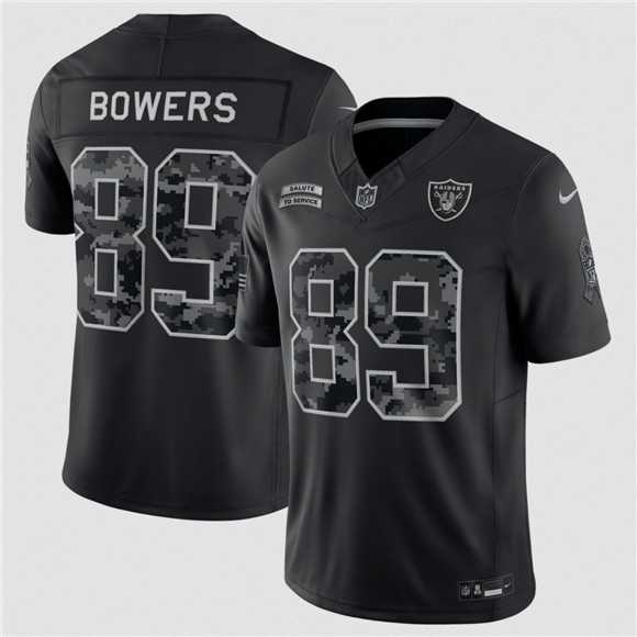 Men%27s Las Vegas Raiders #89 Brock Bowers Black F.U.S.E. 2026 Salute to Service Limited Stitched Jersey