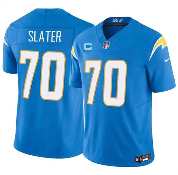 Men%27s Los Angeles Chargers #70 Rashawn Slater Blue 2026 F.U.S.E. 2-Star C Patch Vapor Limited Stitched Jersey Dzhi